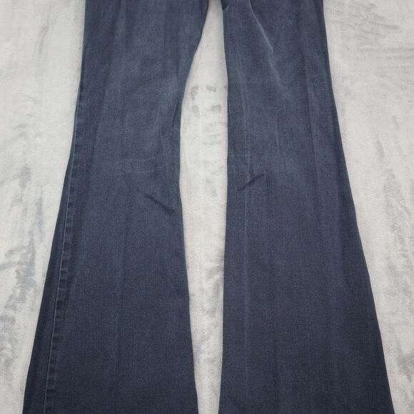 Cache Premium Jeans Womens 2 Black Bootcut Low Rise Button Stretch Denim Pants - Picture 16 of 16